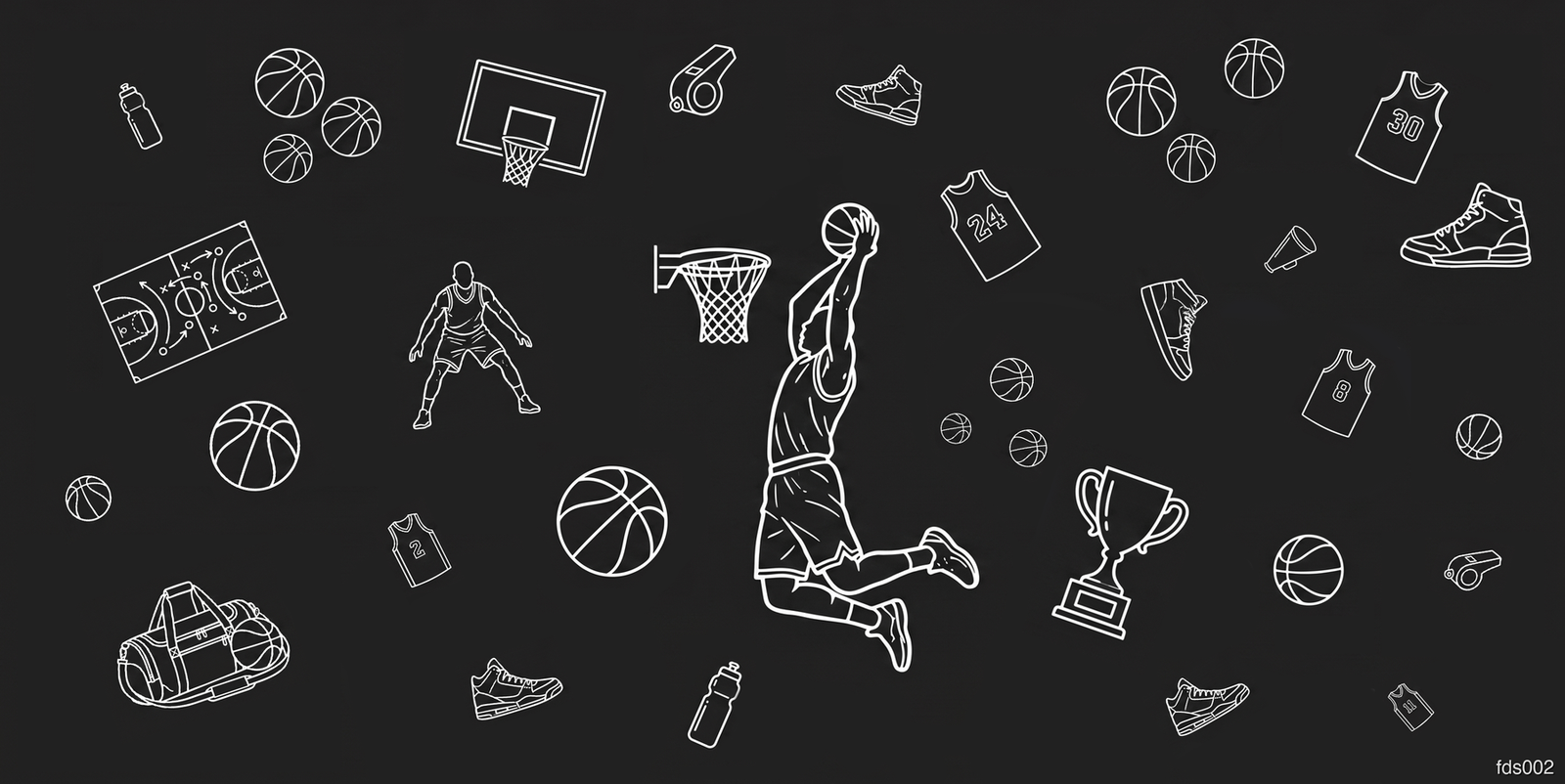 Basketball bottle artwork