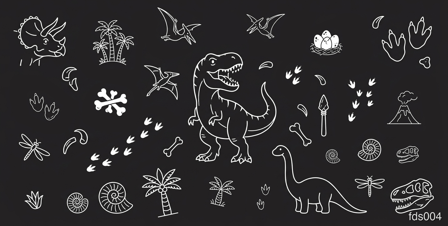 Dinosaurs bottle artwork