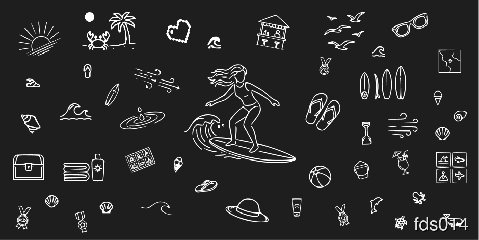 Surf Girl bottle artwork